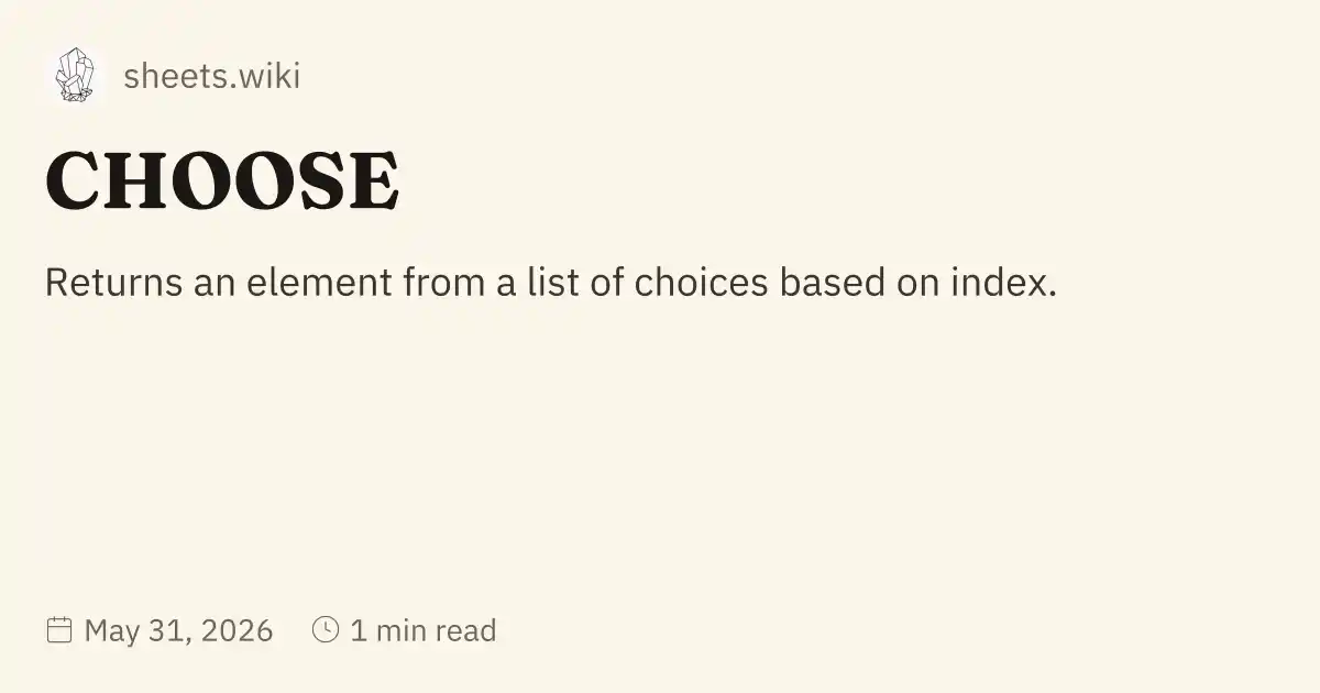 CHOOSE