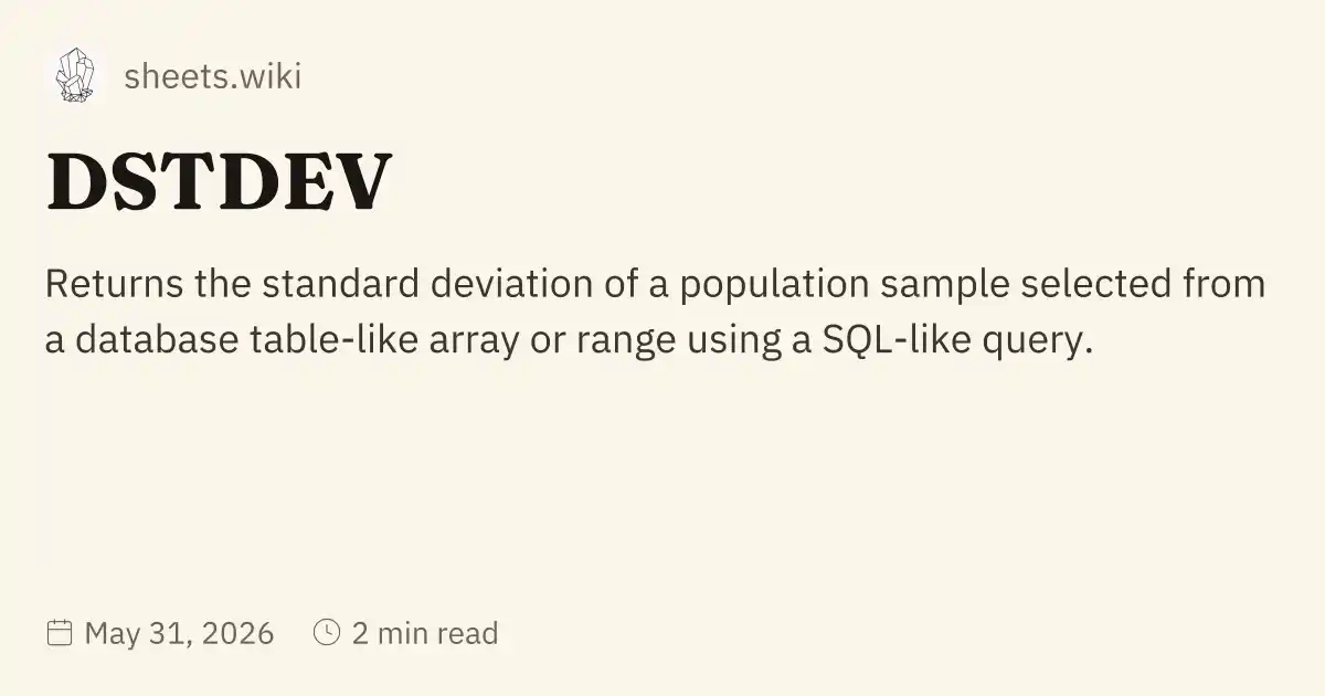 DSTDEV