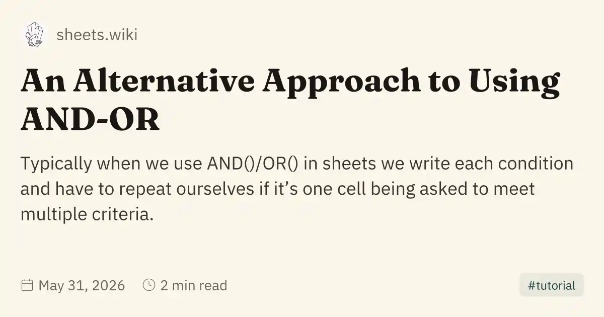 An Alternative Approach to Using AND-OR