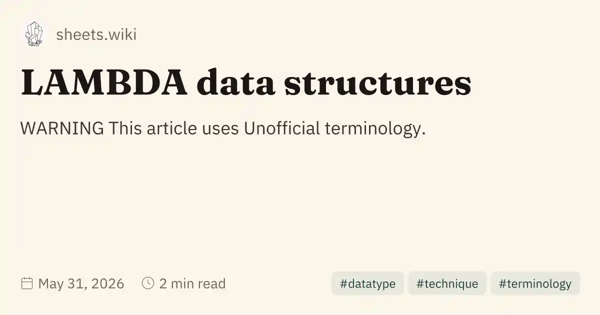 LAMBDA data structures